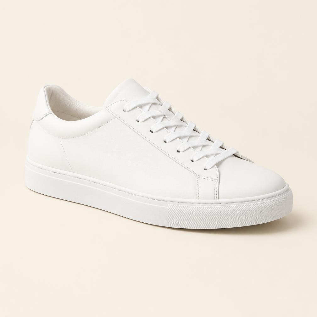 Before: a plain white trainer